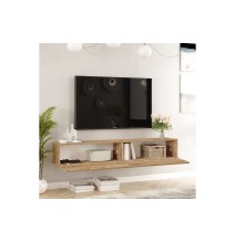 Mueble de TV de Pared moderno Color Roble con 2 Cajones - 180x31.6x29.6 cm.