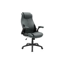 Sillón de Dirección en Piel Sintética Gris y Negro - 126/119 x 73 x 68 cm - Alta Calidad